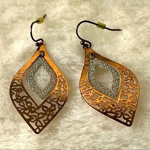 Copper filigree earrings